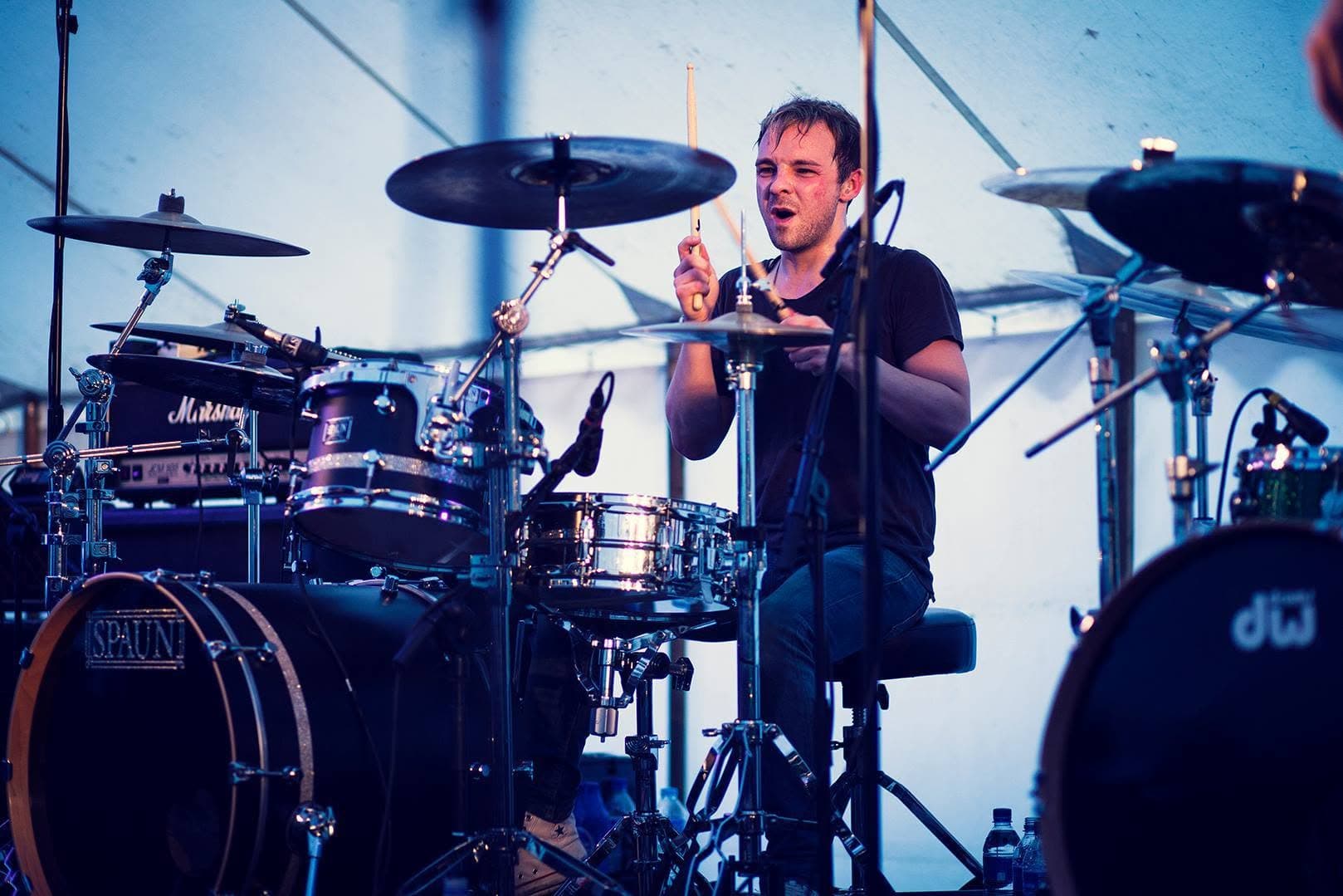Jon Finnigan behind his kit